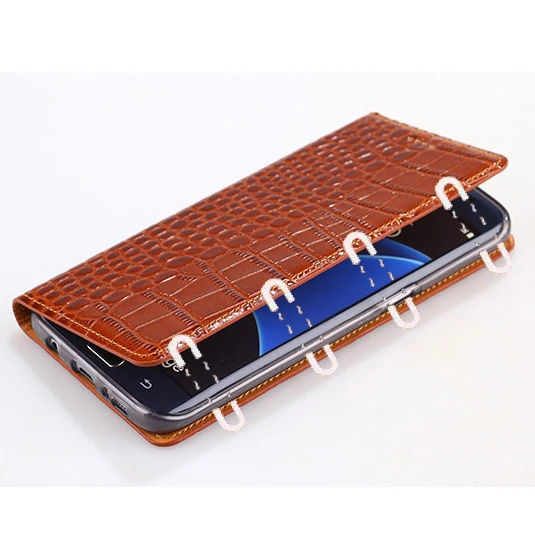  Hot Genuine Leather Crocodile Grain Magnetic Stand Flip Cover For Samsung Galaxy A5 (2016) A5100 A5