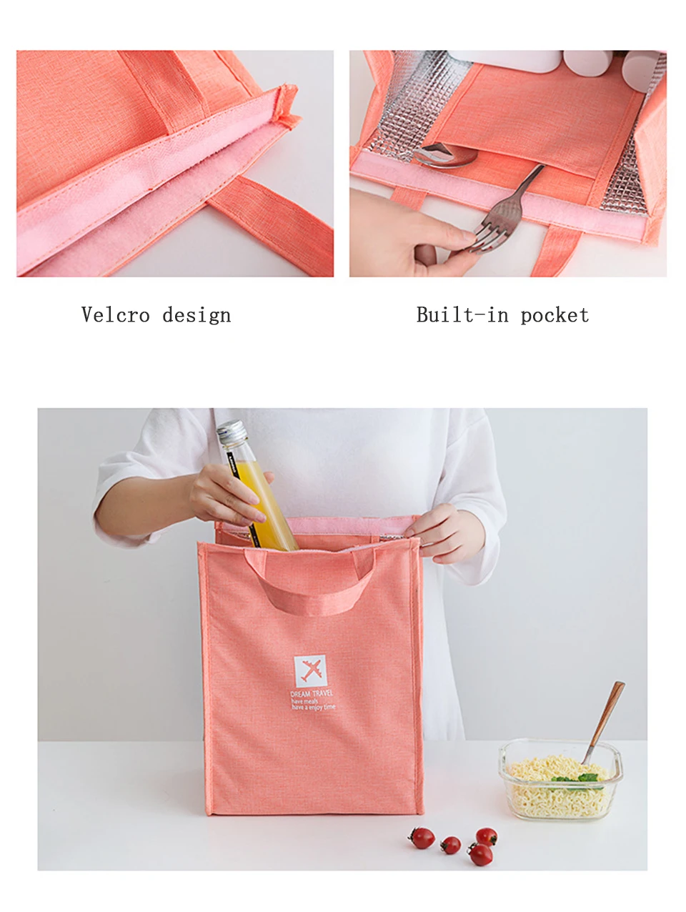 Portable Insulated Canvas lunch Bag Thermal Food Picnic Lunch Bags for Women kids Men Cooler Lunch Box Bag8