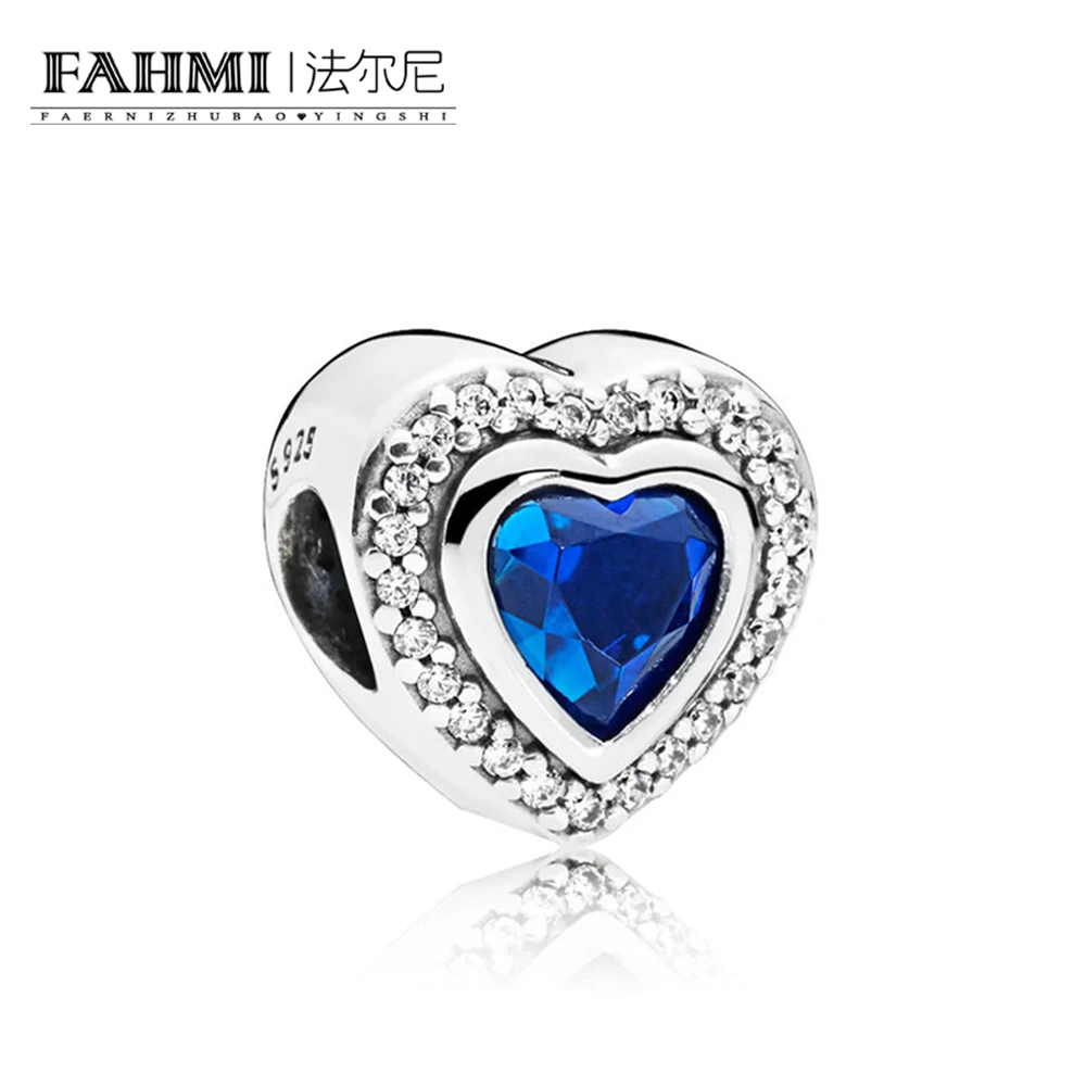 

FAHMI 100% 925 Sterling Silver New 797608NANB Sparkling Night Blue Love Heart Charm Women's Jewelry Suitable Charming Gift