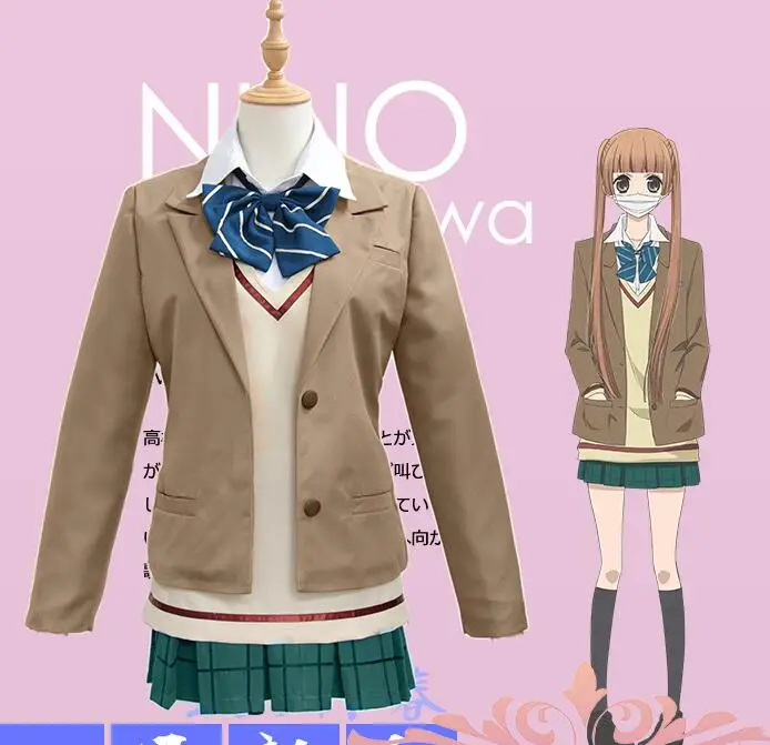 De Anoniem Noise Arisugawa Nino Schooluniform Jas Shirt Vest Rok Outfit Anime Cosplay Kostuums meisjes lolita outfit set De Anoniem Noise Arisugawa Nino Schooluniform Jas Shirt Vest Rok Outfit Anime Cosplay Kostuums meisjes lolita outfit set