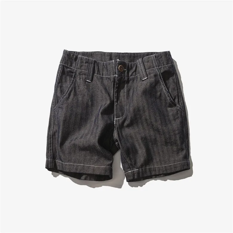Shorts male straight denim pants vintage retro finishing water wash denim shorts