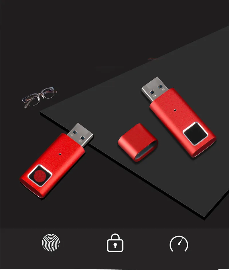  Fingerprint U disk 128GB 64GB 32GB 16GB 8GB Metal USB3.0 Flash Memory Stick Pendrive U Disk Busines