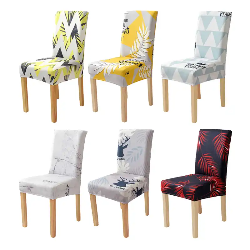 1pc Dining Room Spandex Elastic Chair Cover Plants Geometric Removable Slipcovers Stretch Office Kitchen Seat Protective Cover Chair Cover Aliexpress