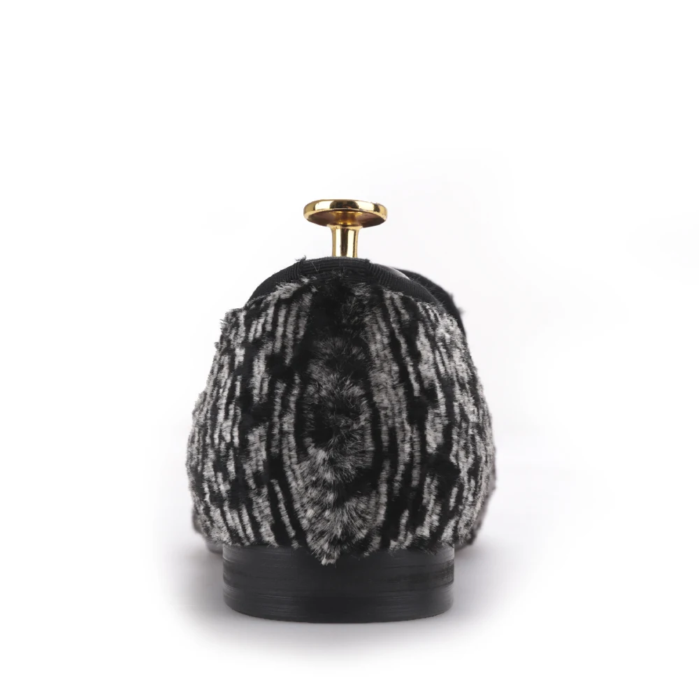 Noir multi Bal De Hiver Partie Mocassins Mâle Deux Hommes Banquet Et Appartements Agneau Taille Tissu La Chaussures Laine Nouveau Piergitar Spécial Couleur Plus B7wqOf1O