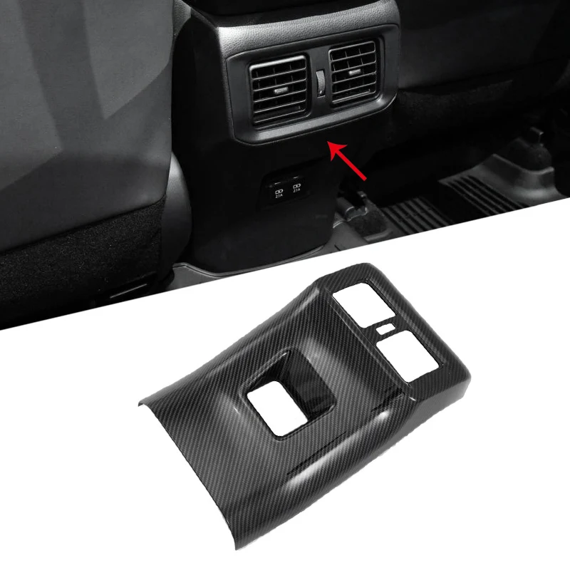 Автомобиль кондиционер вентиляционное отверстие выход крышка отделка подлокотник коробка все включено задний для Toyota Rav4 Rav 4 углеродного волокна стиль