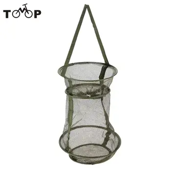 

25*40cm Portable Fishing Net Fishing Trap Network Fold Landing Net 3 Layer Round Folding Fish Shrimp Mesh Cage Cast Net