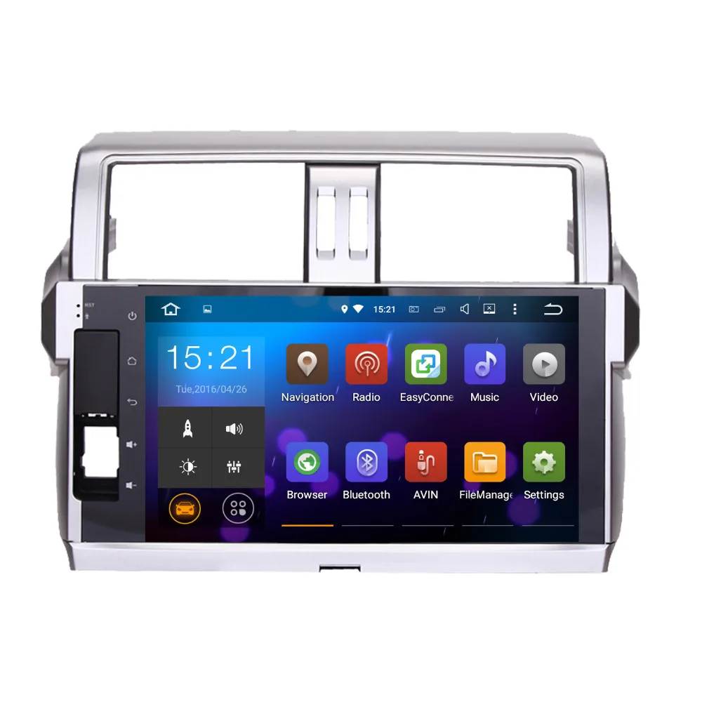  10.2" Quad Core Android 5.1.1 Car GPS for Toyota new Prado 150 2014 2015 CPU 1.6G RAM 1G  iNAND 16G auto multimedia Stereo SAT 