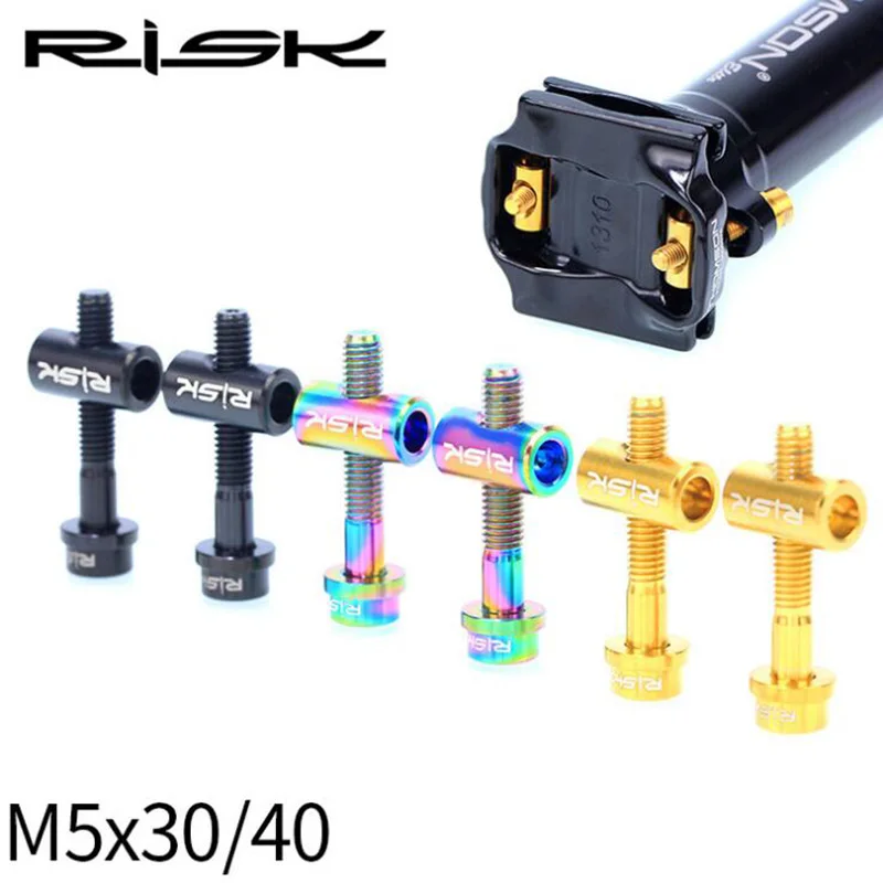 2Pcs M5x30mm M5X40mm Bike Seat Post Bolt Titanium Ti Bicycle Screws For Thomson
