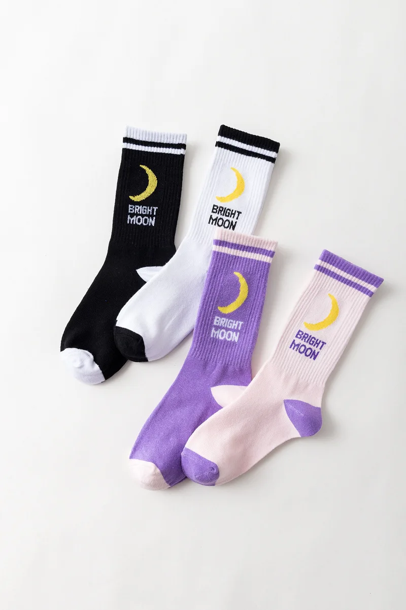 Яркие хлопковые носки в Корейском стиле Харадзюку с английскими буквами; Chaussette Femme; забавные носки в стиле хип-хоп; носки для скейтборда; S-8