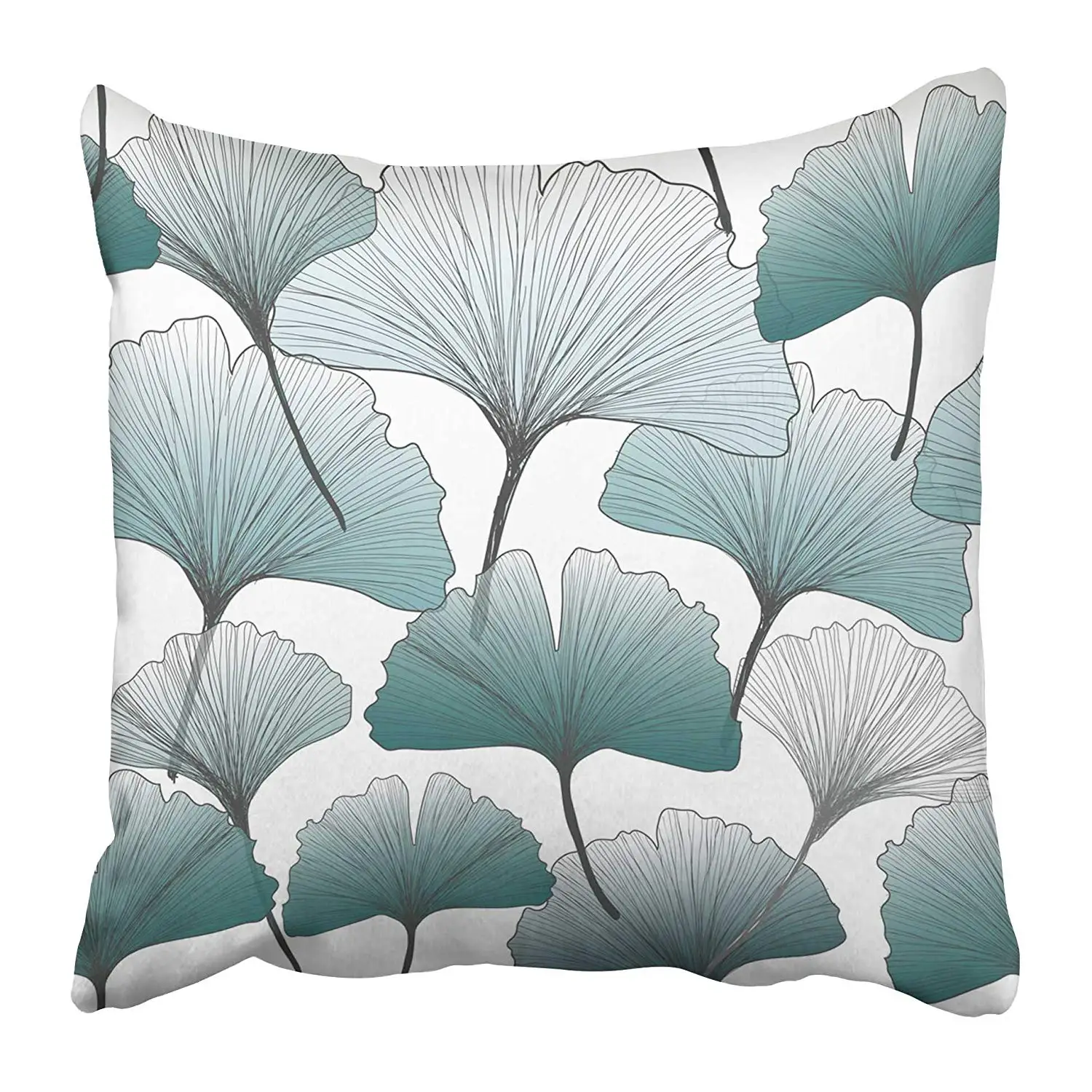 

Pillow Covers Black Ginko Gingko Biloba Blue Pattern White Green Beautiful Botany Two Sides Print Pillowcase Case Cover