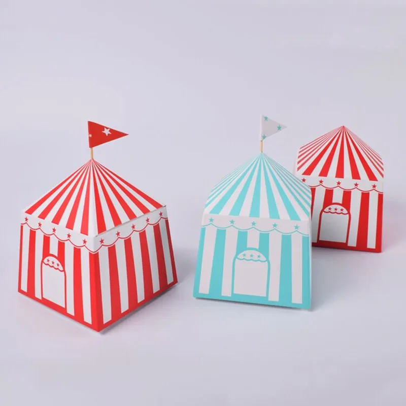 Fashion new20pcs Striped Candy Box Circus Party Supplies Cartoon House Kids Birthday Decorations Favors Packaging Gift | Дом и сад
