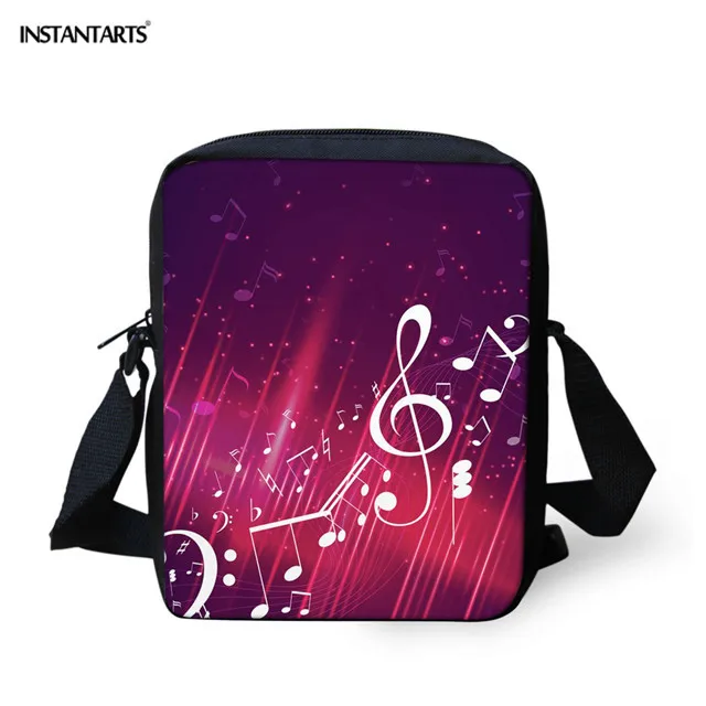 INSTANTARTS с музыкальными нотами для фортепиано печати сумки через плечо для мальчиков и девочек повседневные сумки-мессенджеры маленькая Лоскутная сумка через плечо модные сумки - Цвет: HM10082E