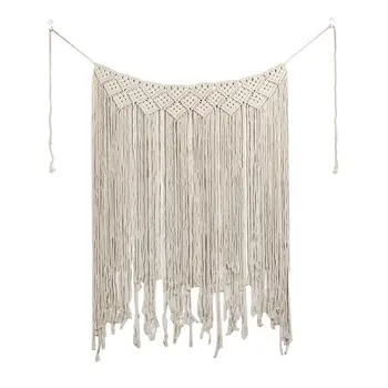 

HobbyLane 115*135cm Bohemia Wedding Ceremony Macrame Backdrop Cotton Curtain Wall Hanging Handmade Wall Art Home Decor