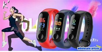 

K' 3C Factory 2019 Smart Sport Bracelet Wristband Blood Pressure Heart Rate Monitor Pedometer Smart Watch men For Android iOS