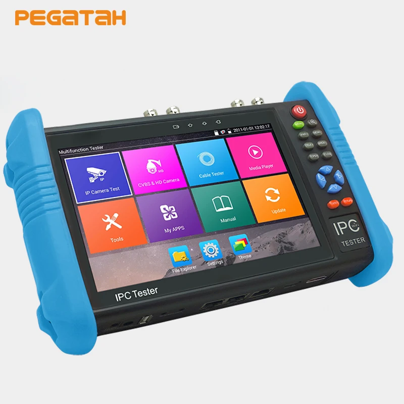 

New 7 inch 1280*800 screen H.265 H.264 4K IP CCTV Tester CVBS 8MP TVI 8MPCVI 5MP AHD Camera tester support RJ45 Cable test