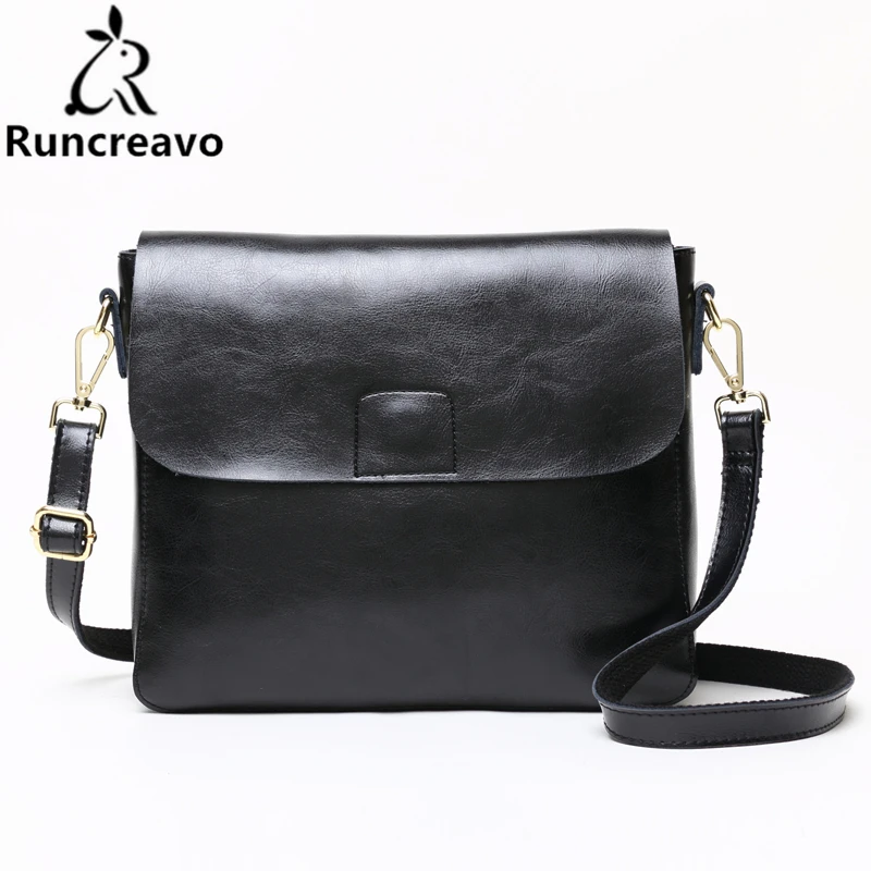 

2018 new leather handbags wax leather small handbag shoulder Messenger bag.