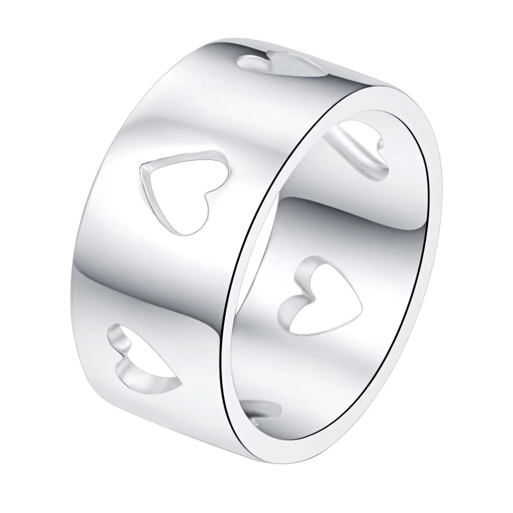 Кольцо из серебра 925 пробы с вырезанным сердцем для женщин, SCDMYBRJ WHYDHAYV