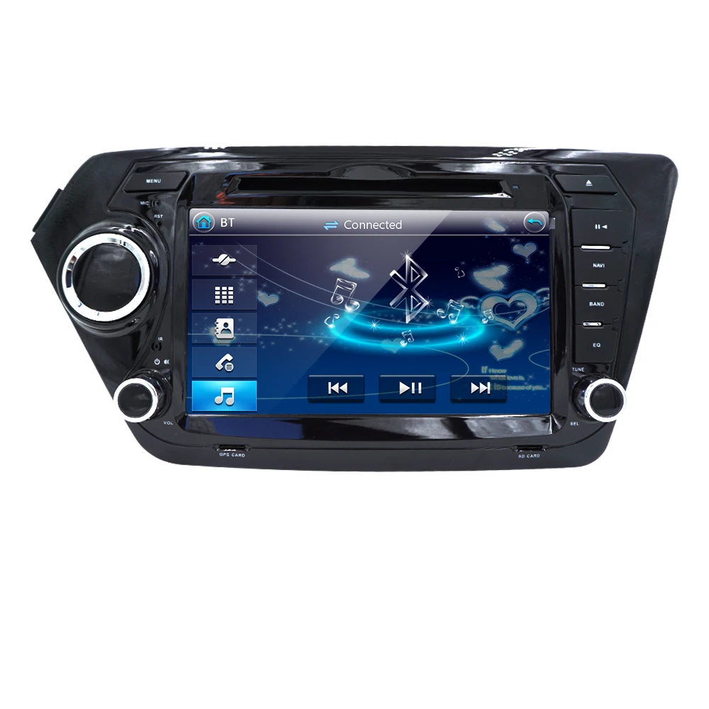 Clearance Russian menu1080P video car audio radio for Kia rio K2 8inch car dvd player gps navigation 2din touch screen RDS BT SWC 3G  MAP 3