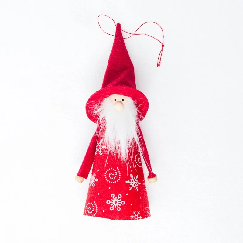 Christmas Santa Claus,snowman doll Christmas tree pendants Kids favor Santa toy New year home DIY hanging decoration ornaments - Цвет: Snowflake Santa