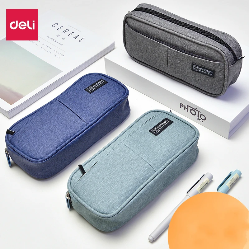 

Deli Pencil Bag Stationery Storage Bag Kawaii Boys Girls Perfect Gift Large Capacity Pencil Bag Pen Case School Supply Papeleria