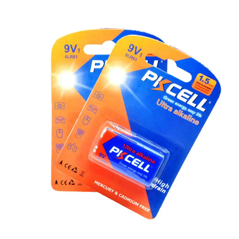 2 * PKCELL 6LR61 9V щелочные батареи 6AM6 1604A MN1604 522 для детектора дыма газовые плиты
