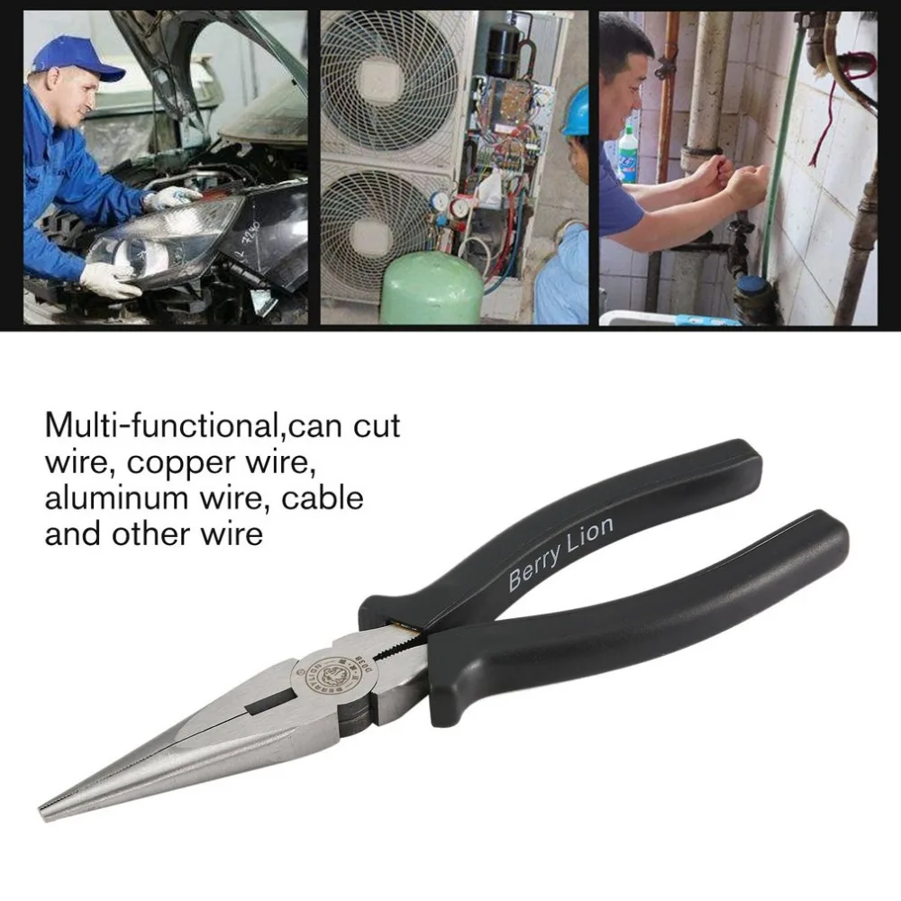 

BERRYLION 8" Cutting Stripping Crimping Plier Copper Wire Cable Cutter Snip Electronic Repairing Tools Crimp Nipper Shear