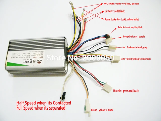 YK89 Brushless Electric Bike Controller 48V 500W Motor ...