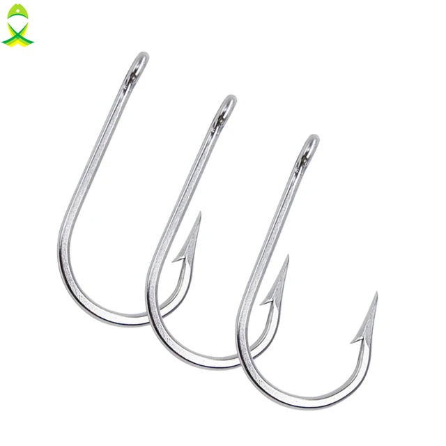 JSM 10pcs/lot 7732 Stainless Steel Fishing Hooks Big Game Fish Tuna Bait  Large Fishhooks Size