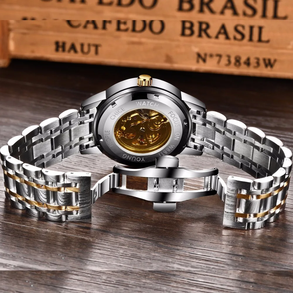 LIGE Mens Watches Top Brand Luxury Automatic Mechanical Watch Men Full Steel Business Waterproof Sport Watches Relogio Masculino
