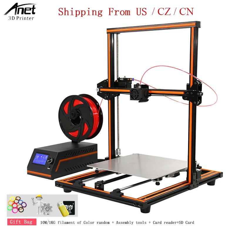 

Aluminum Frame And Steel Case Easy Assembly Desktop 3d Printer High Printing Speed 120MM/S Anet E12 3D Printer Shipping Free US
