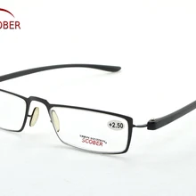 = SCOBER = Ультралегкая супер TR90 очки для чтения нежный шарнир Портативный покрытая цельной полиуретановой кожей линзы+ 1+ 1,5+ 2+ 2,5+ 3+ 3,5+ 4
