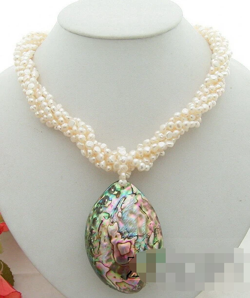 

ddh003542 6Strds Pearl&Shell Pendant Necklace-Cameo Clasp