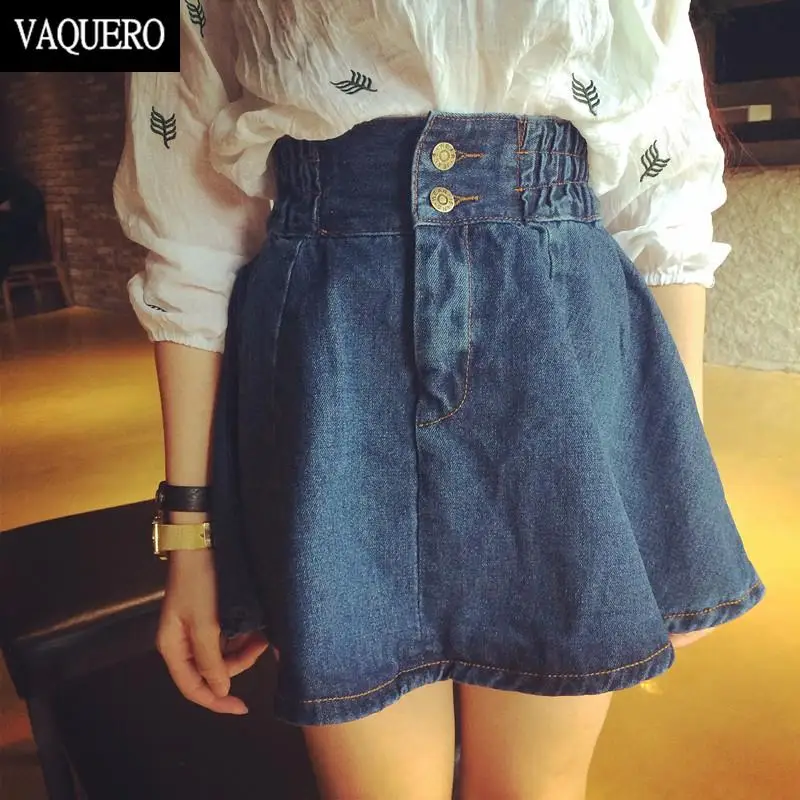 Skater Skirt Hot Sale 2016 Summer Style Ruffles Denim High Waisted ...