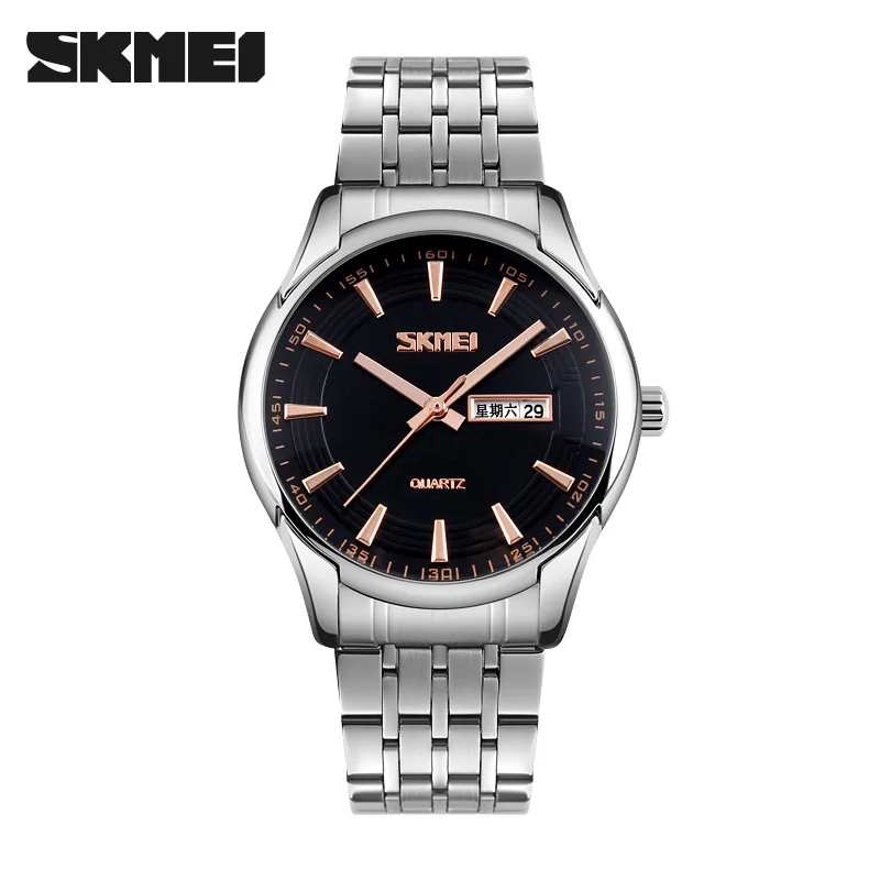 

Relogio masculino SKMEI Luxury Brand Full Stainless Steel Analog Display Date Men's Quartz Watch Business Watch Men Watch 9125