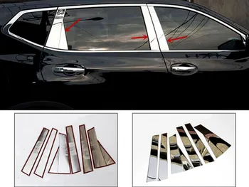 

Stainless Steel Window Sill Middle Pillar Post Cover Trim 6pcs Car Accessories For Nissan Rogue X-trail 2014 2015 2016 2017