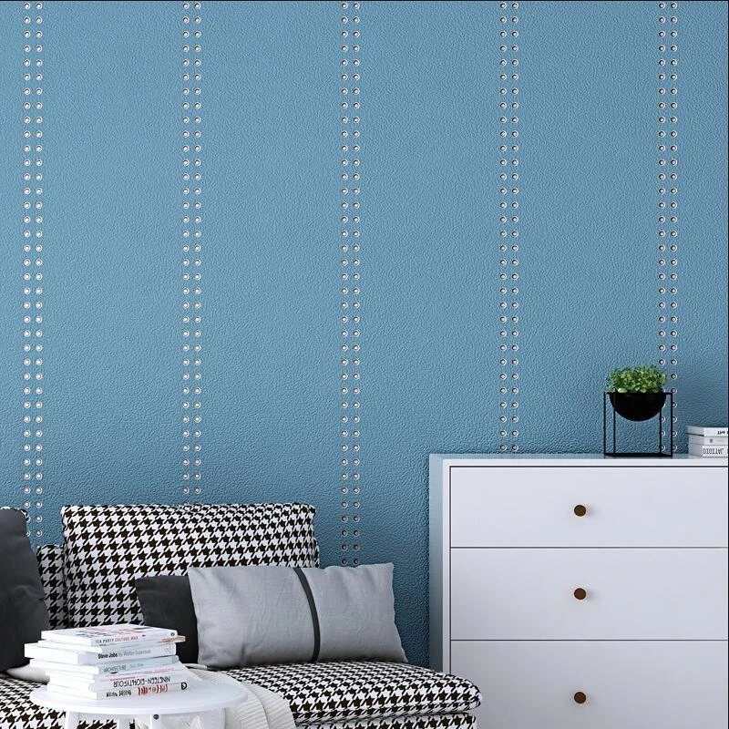 

Beibehang High end Simple modern plain wallpaper soft pack living room sofa TV background wall 3d deerskin non-woven wallpapers