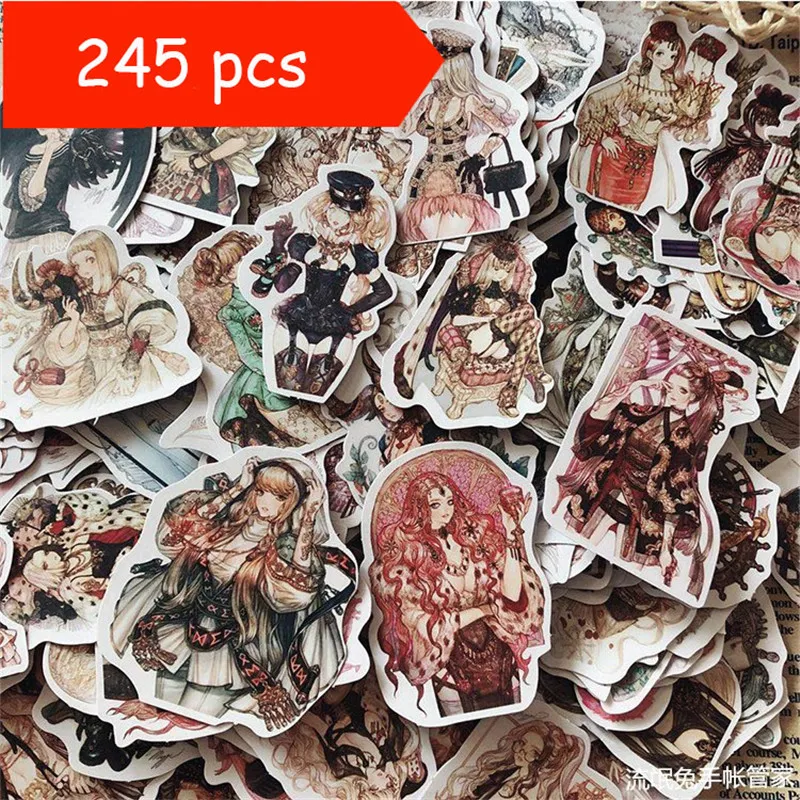 245 наклейки для девочек милые готические водостойкие скрапбукинга ноутбука