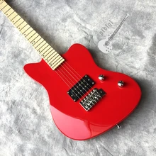 Яркая красная электрическая гитара, цветной логотип и форма могут быть настроены в соответствии с требованиями заказчика