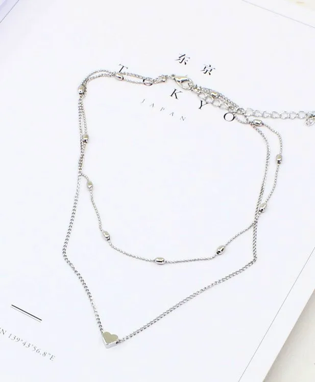 

Hot style simple copper heart multi - layer collarbone necklace wholesale