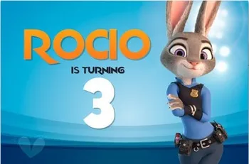

Custom Zootopia Poster Banner Rabbit backgrounds High quality Computer print birthday backdrops