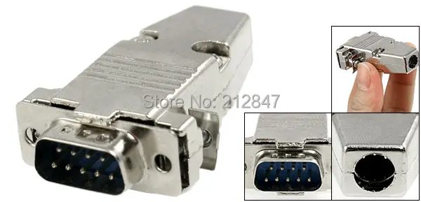 DB9 RS232 Serial 9 Pin Connector Metal Cover Shell Hood b