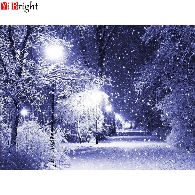 

Landscape Snow Winter Home Decoration 5D DIY Diamond Painting Resin Square Drill Full Square Diamond Embroidery Needlework XY1