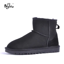MYLRINA Top Quality Women Snow Boots Warm Winter Boots Genuine Sheepskin Leather 100% Natural Fur Women Boots Ankle Shoes