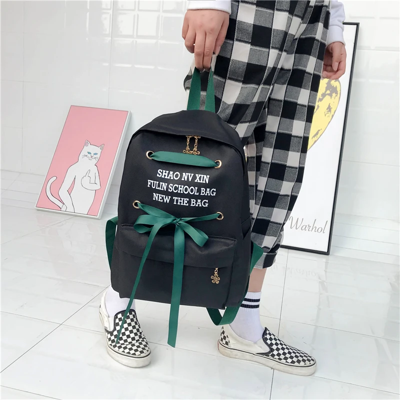 Модные холщовые женские рюкзаки с бантом Mochilas для путешествий сумки ноутбуков