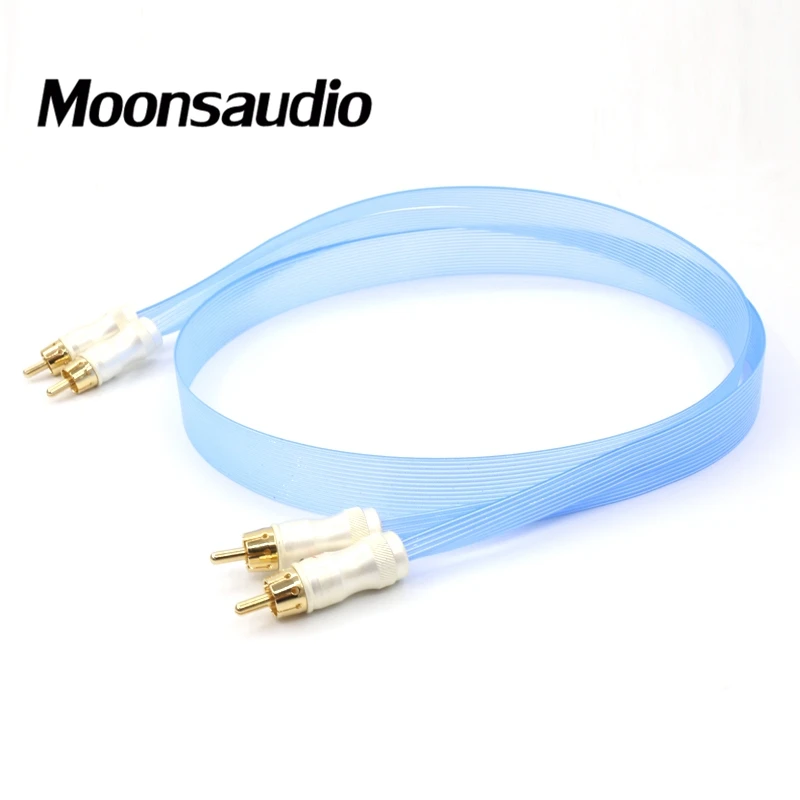 

Free shipping pieces Moonsaudio Nordost Blue heaven 5N OCC Silver plated RCA interconnect cable for Amp rca cable