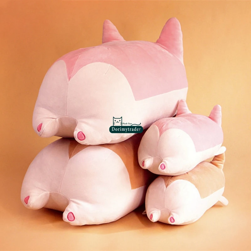 Dorimytrader Pop 60cm Big Anime Corgi Butt Plush Toys Cartoon Stuffed Soft Animals Dog Corgi with Fat Arse 24inches DY61646 (13)