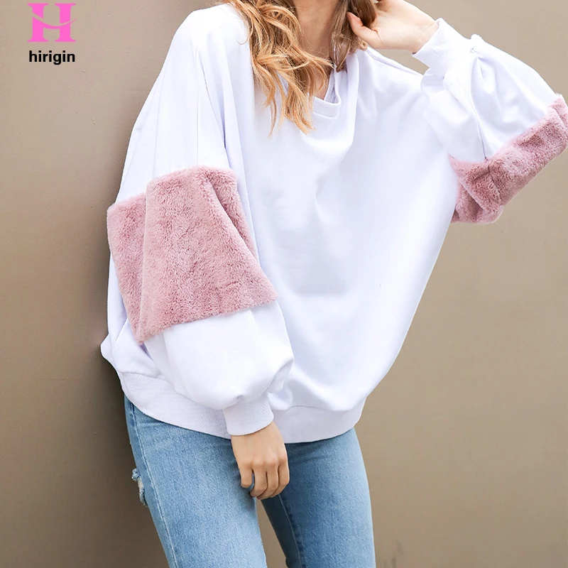 Fashion Color Block Patchwork Hoodies Women 2019 Spring