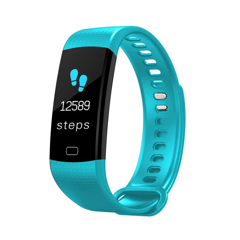 Спортивные часы, браслет для женщин и мужчин, часы для Android IOS, светодиодный, водонепроницаемый, умный браслет на запястье, пульсометр, кровяное давление, шагомер, часы - Цвет: Light blue