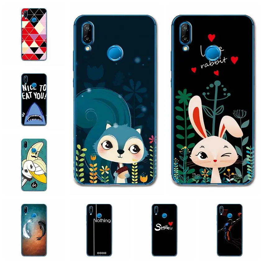 

Coque For Huawei P20 Lite Cases Cover Bunny Animal Soft Silicone Phone Case For Huawei Nova 3E Back Cover Capa Shell 5.84"