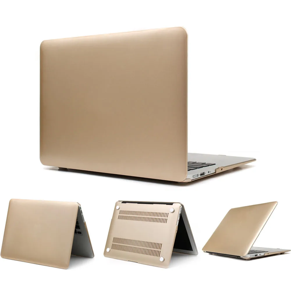 

Hard Case For Gold Matte Surface Shell For Apple Mac Air Pro Retina 11 12 13 15 Laptop Case For MacBook Air Pro 13.3 Case Cover